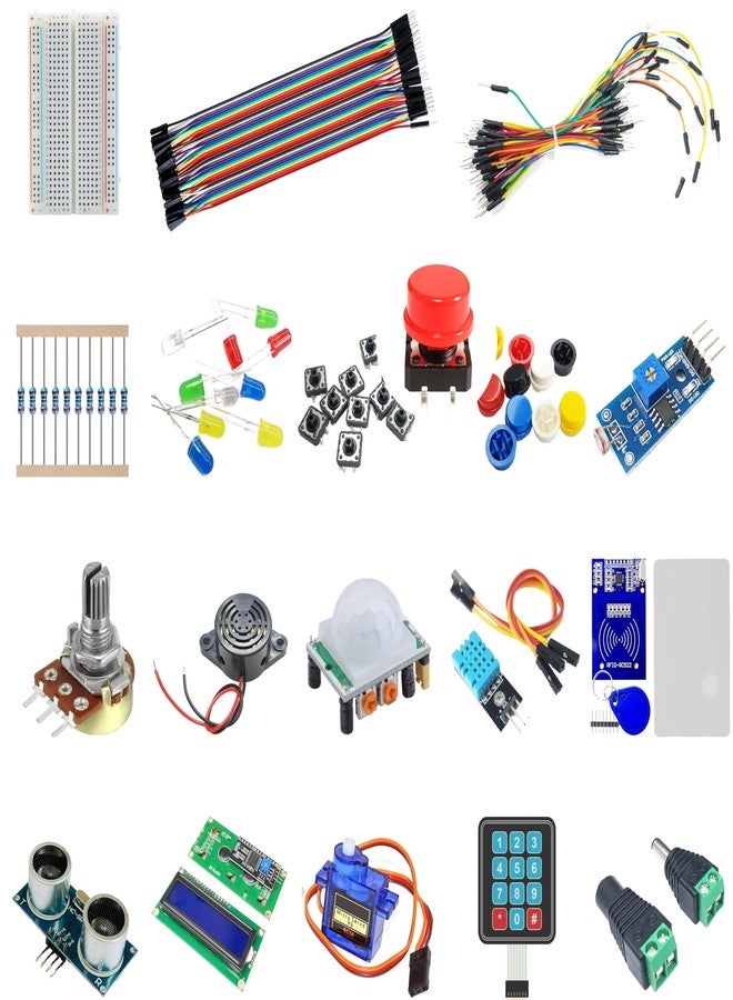DIYables Basic Electronics Starter Kit for Arduino, ESP32, ESP8266, Raspberry Pi - Sensor and Component Kit for Beginners and DIY Projects (Boards Not Included) - Image 1